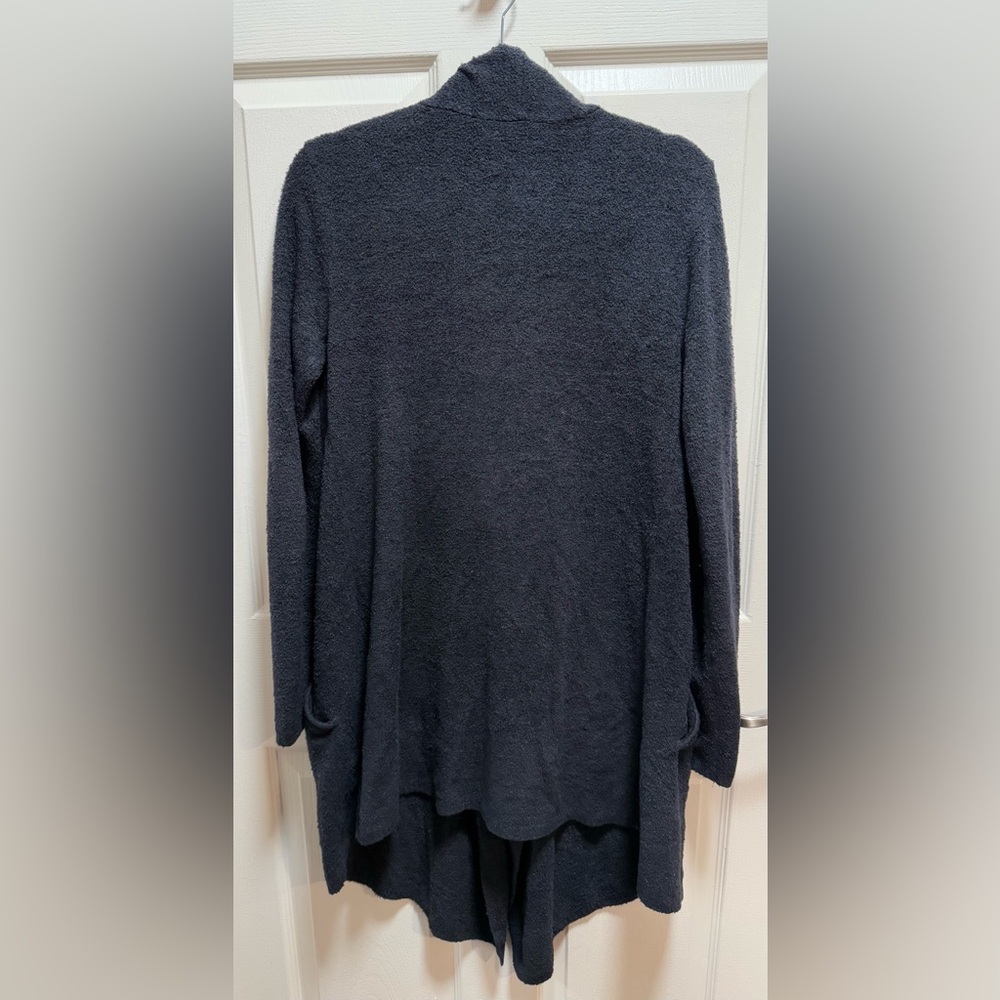 Barefoot dreams Cozy Black Fuzzy Cardigan size S/M - Picture 4 of 4